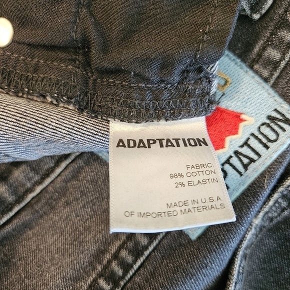 Adaptation Hi-Rise Kick Flare Crop Jean Black Distressed Size 29 - Picture 8 of 9